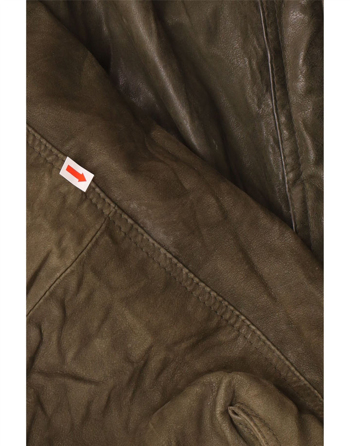 Vintage muška kožna jakna IT 52 XL kaki koža