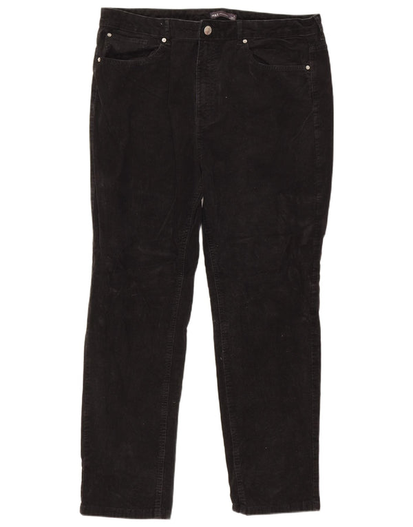 Marks & Spencer ženske ravne hlače od samta UK 18 XL W36 L27 crne