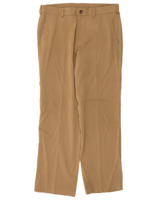 Izod Mens Straight Chino Trousers W32 L30  Beige Polyester