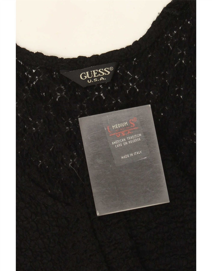 Guess ženski gornji dio čipkane bluze UK 12 srednje crne cvjetne boje