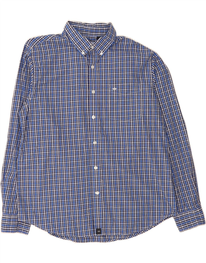 DOCKERS Mens Shirt Large Blue Check Cotton Vintage Dockers and Second-Hand Dockers from Messina Hembry 
