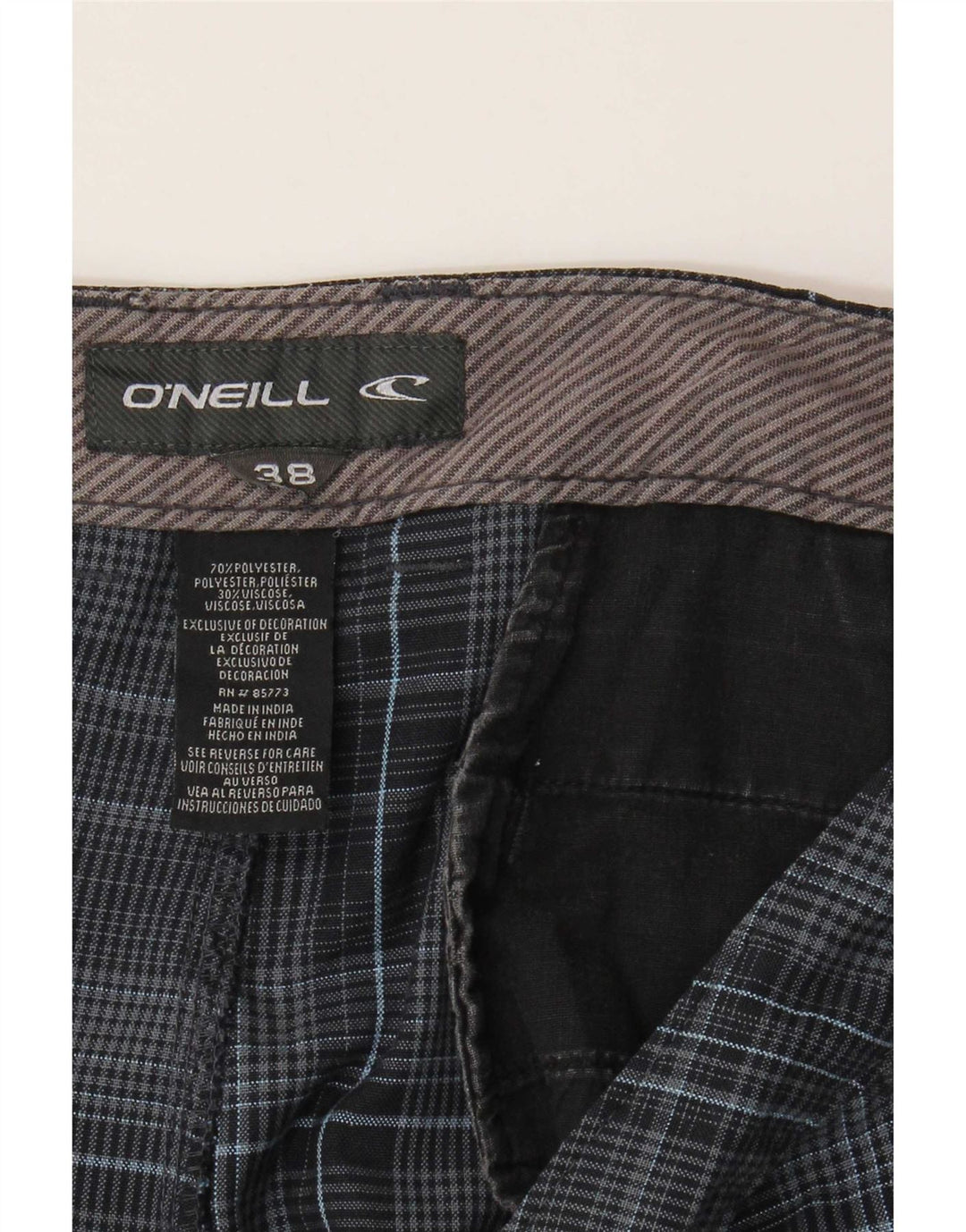 O'Neill muške chino kratke hlače W38 XL tamnoplavi karirani poliester