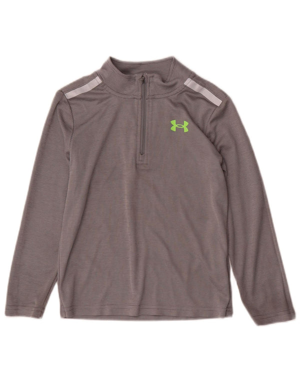 Under Armour Boys Graphic Pulover Trenirka Top 5-6 Years Grey prugasta
