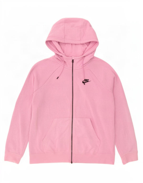 Nike ženski pulover s kapuljačom opuštenog kroja UK 14 srednje ružičasti pamuk