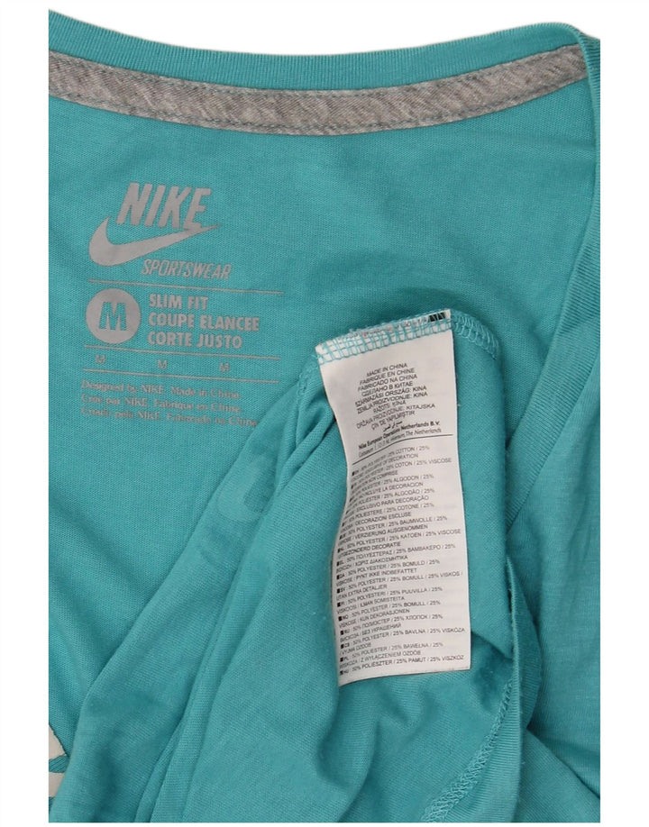 NIKE ženska majica kratkih rukava Slim Fit UK 12 srednje plavi poliester