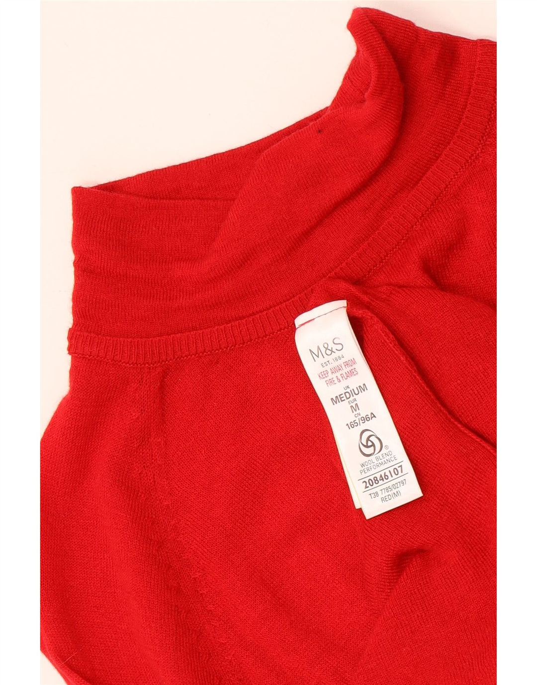 MARKS & SPENCER Ženski džemper s okruglim izrezom UK 12 Medium Crvena