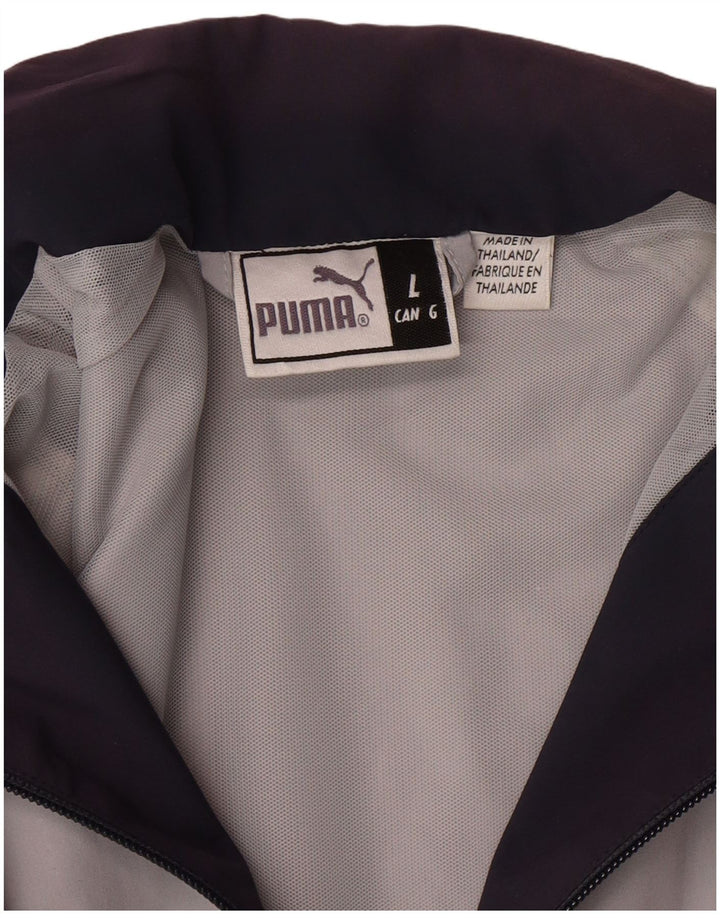 PUMA Mens Tracksuit Top Jacket Large Grey Colourblock