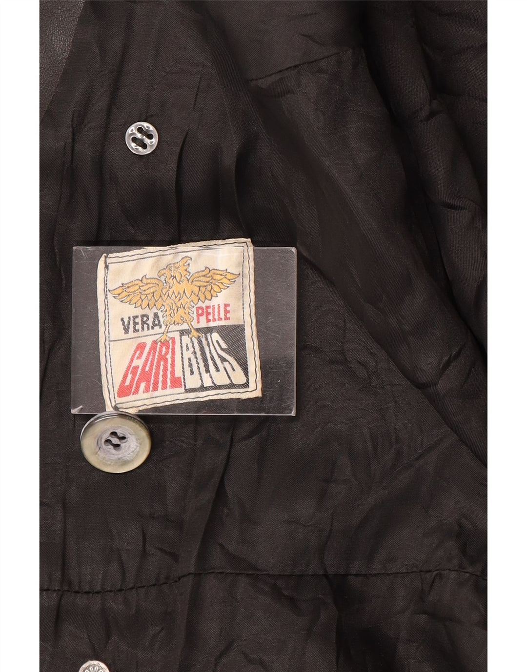 VINTAGE ženski kožni kaput UK 12 Srednja crna koža