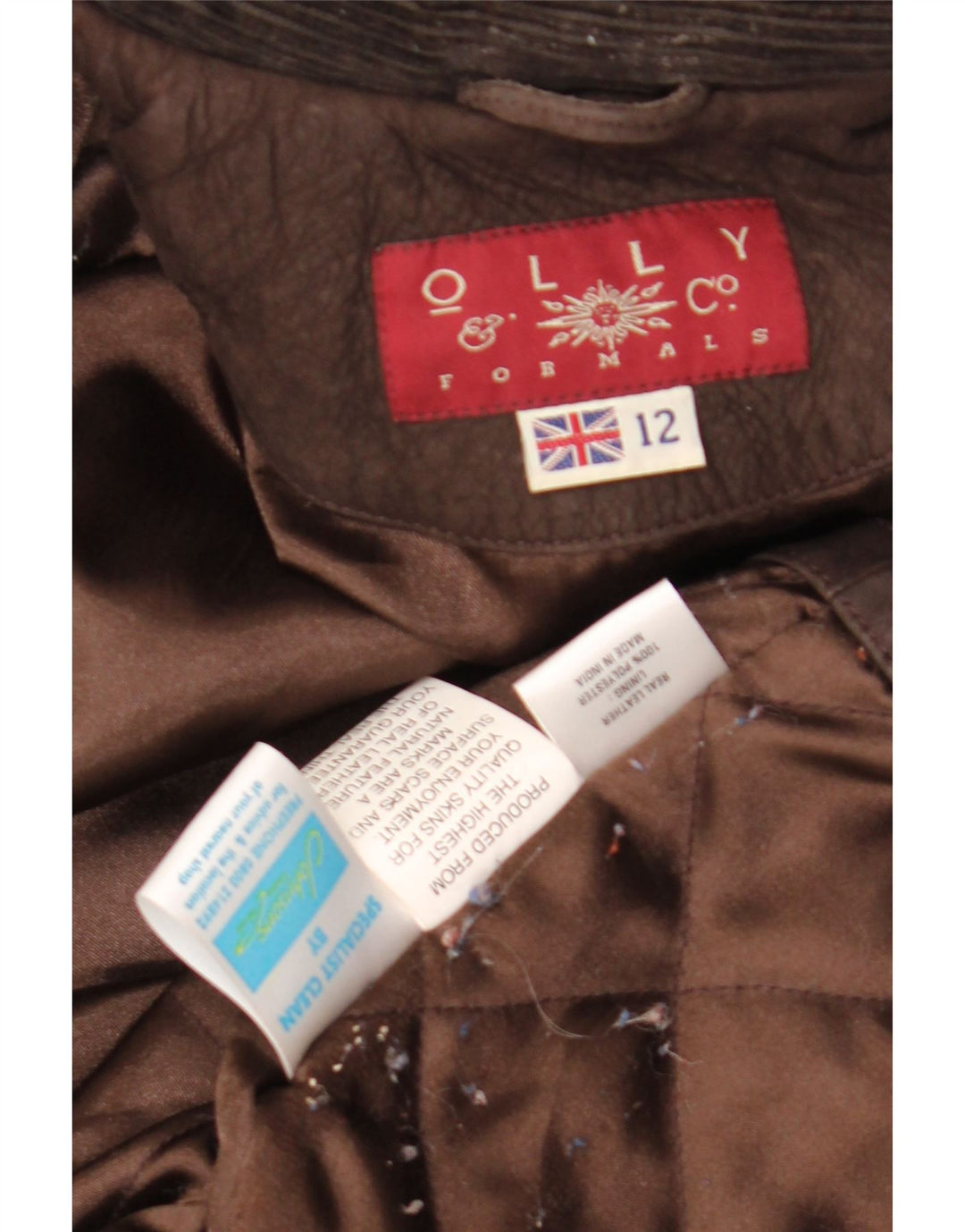 Olly & Co ženska prevelika kožna jakna UK 12 srednje smeđa