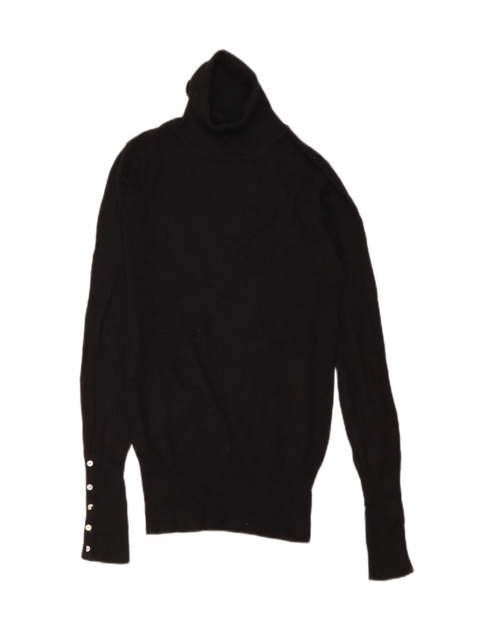 Zara ženski pulover s rol izrezom UK 10 Small Black Rayon