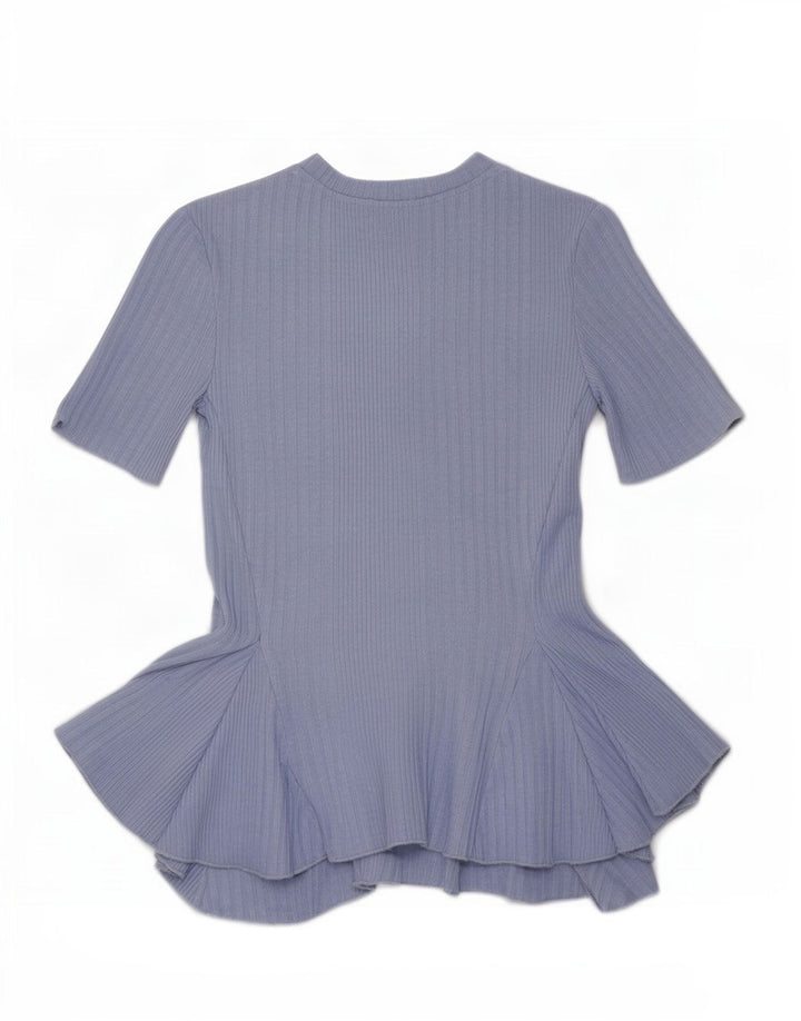 Zara ženski gornji dio kratke asimetrične bluze UK 8 Small Blue