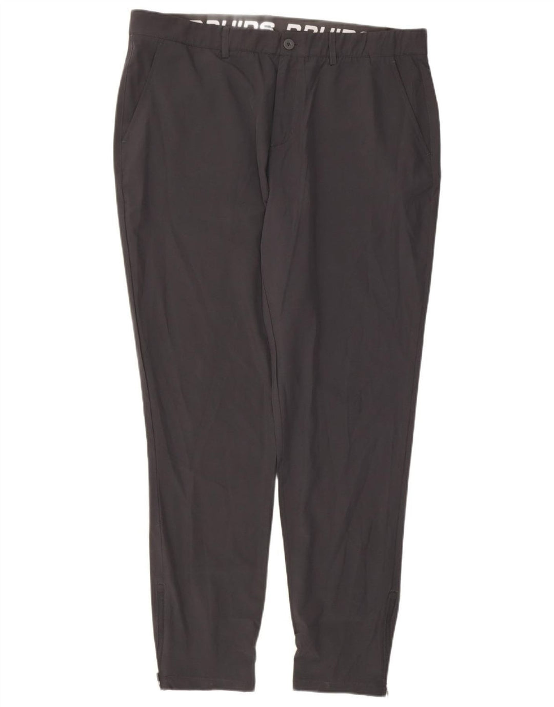 VINTAGE Mens Tapered Chino Trousers W38 L32 Grey Polyester