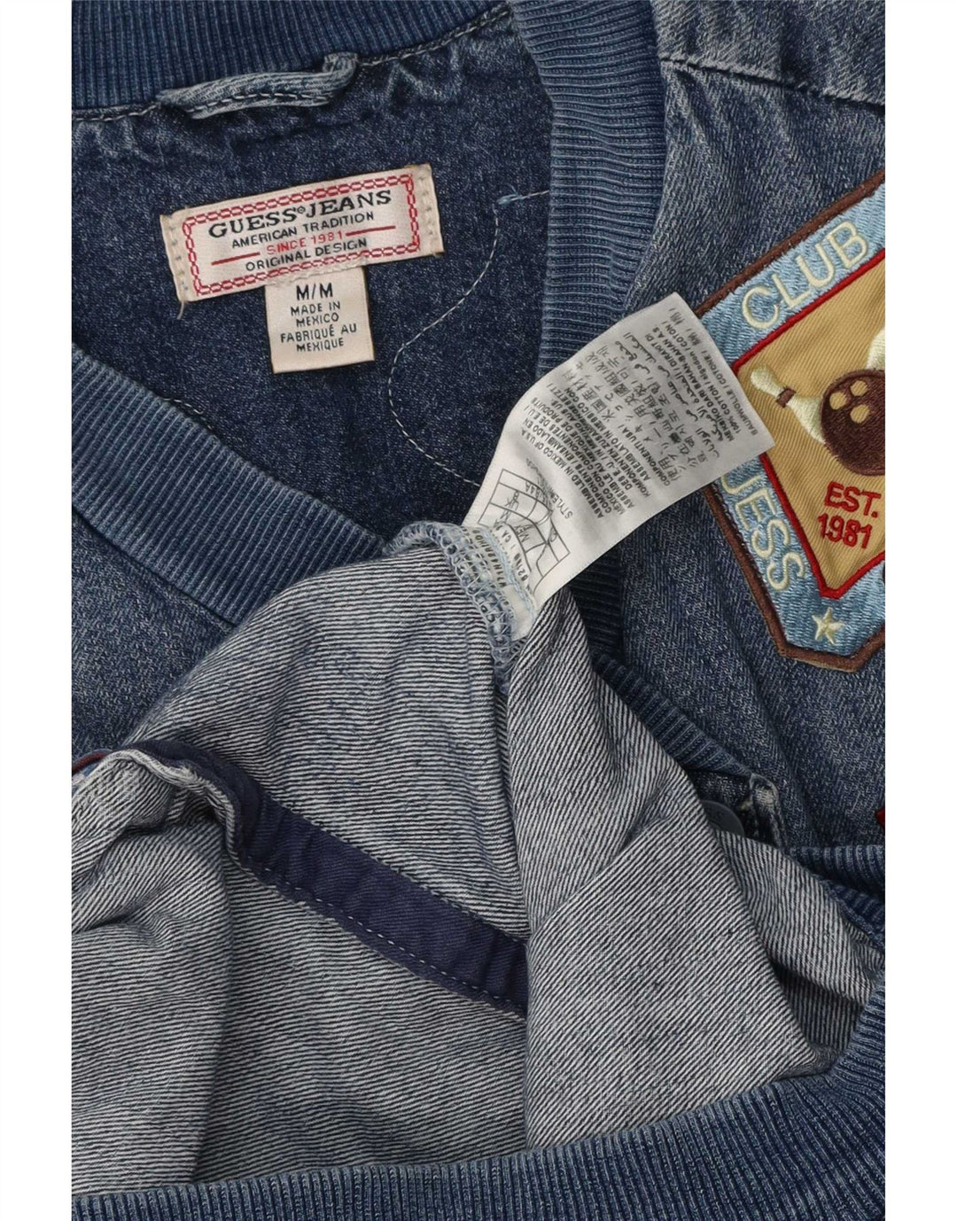 Guess ženska velika traper jakna s grafičkim motivima UK 8 Small Blue Cotton
