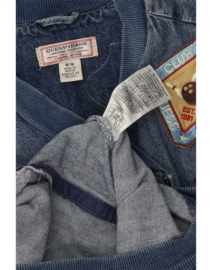 Guess ženska velika traper jakna s grafičkim motivima UK 8 Small Blue Cotton