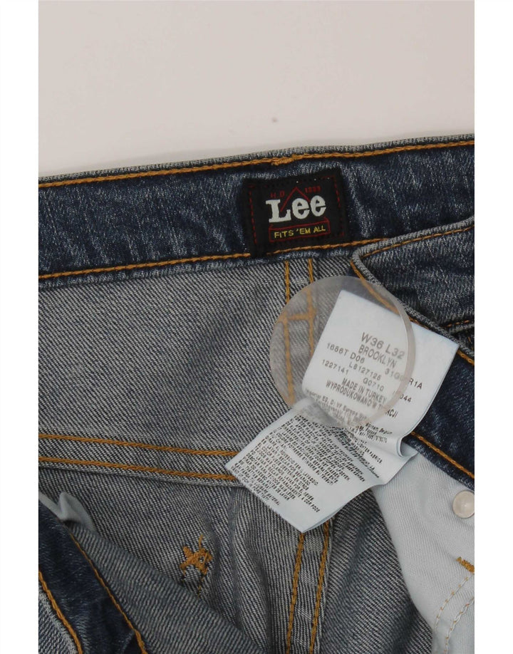 Lee Mens Brooklyn Straight Jeans W36 L32 Plavi pamuk