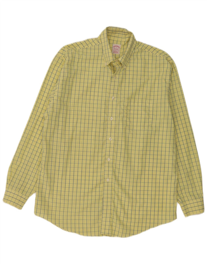 Brooks Brothers muška košulja, veliki žuti karirani pamuk