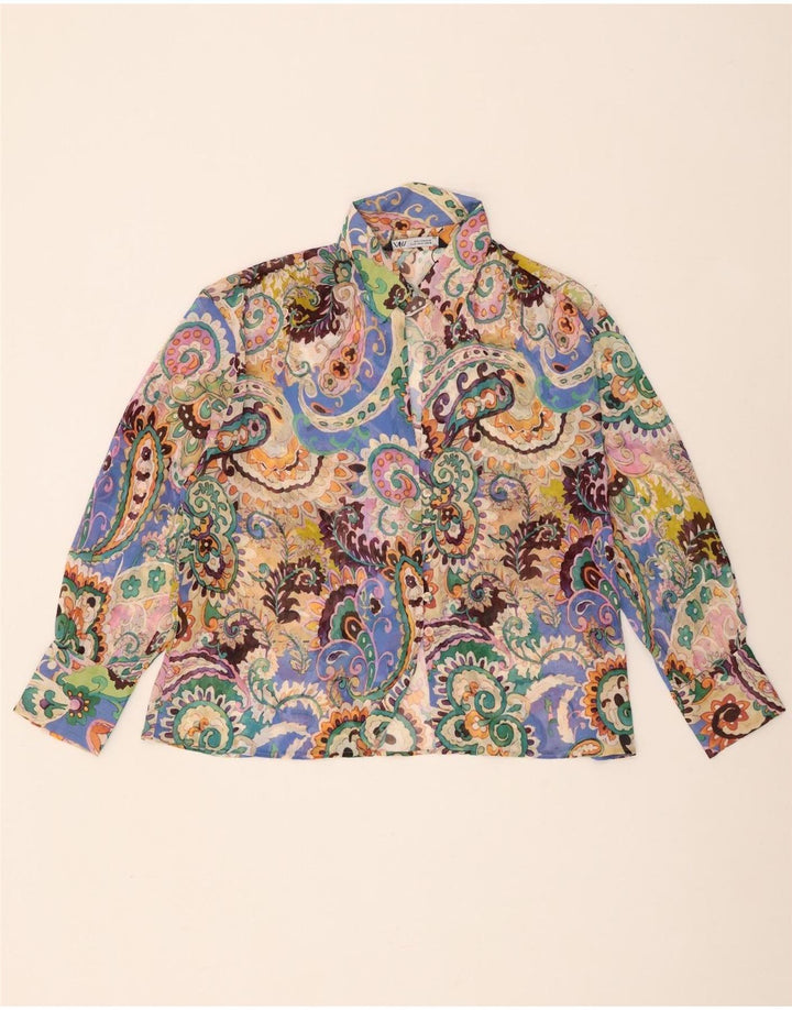 Zara ženska prevelika košulja bluza UK 14 Srednji višebojni paisley
