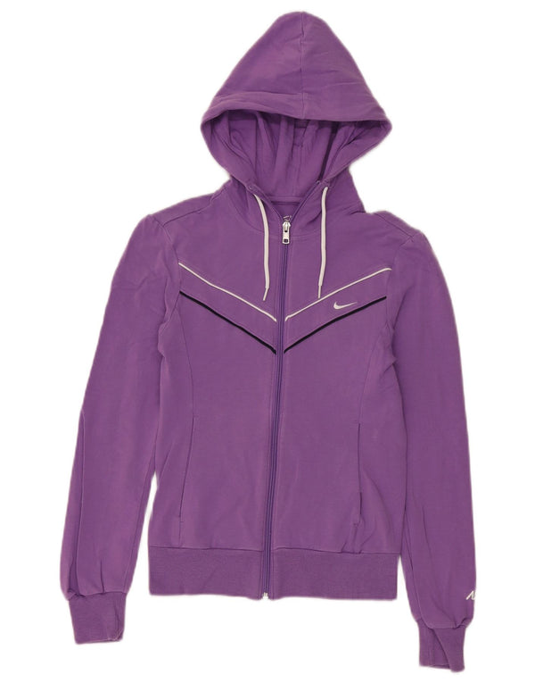 Nike Ženski pulover s kapuljačom s patentnim zatvaračem UK 4/6 XS Ljubičasti pamuk