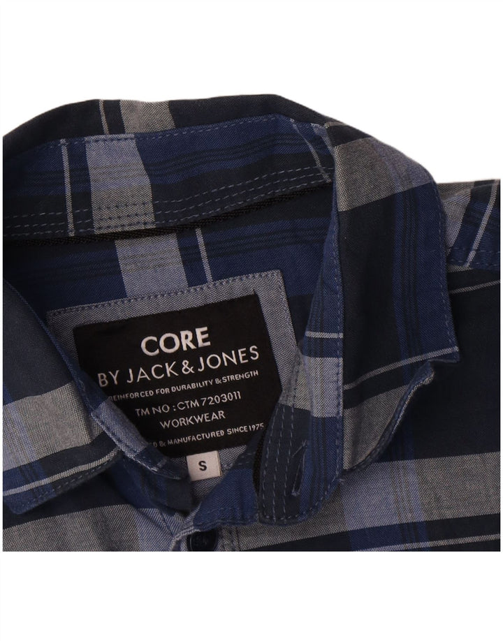Jack & Jones muška košulja mala tamnoplava karirana pamuk