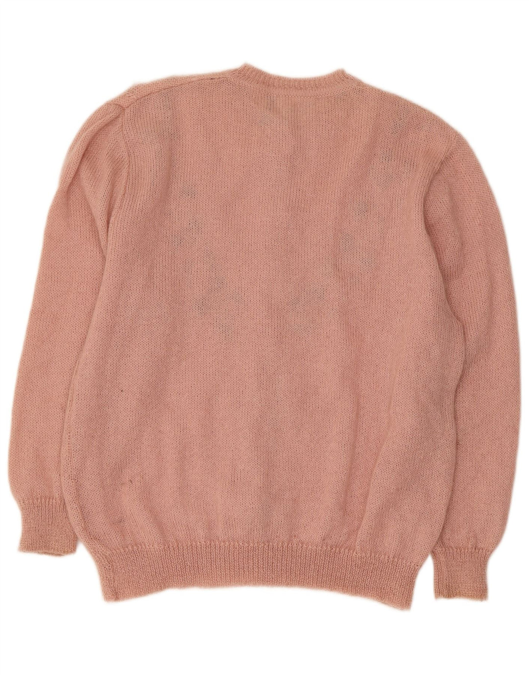 RICAMO A MANO ženski kardigan džemper IT 50 XL ružičasti cvjetni moher