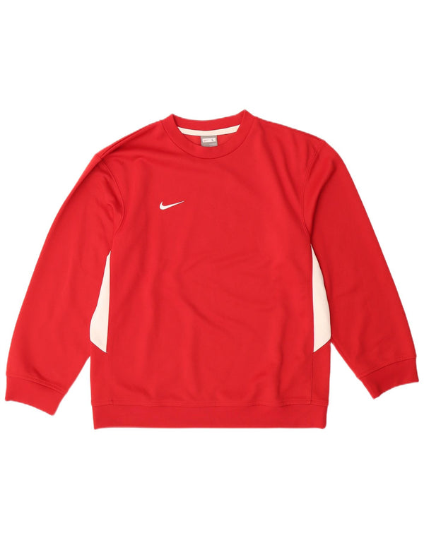 NIKE Boys Sweatshirt Džemper 12-13 godina veliki crveni poliester u boji