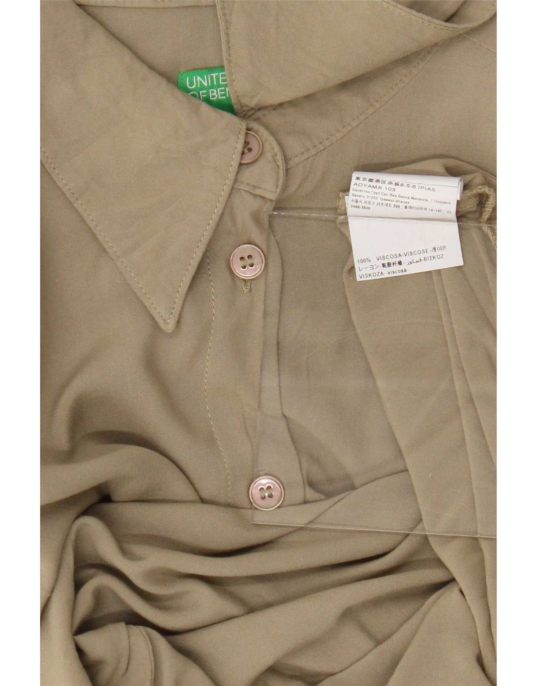 Benetton ženska košulja bluza UK 14 Srednje zelena viskoza