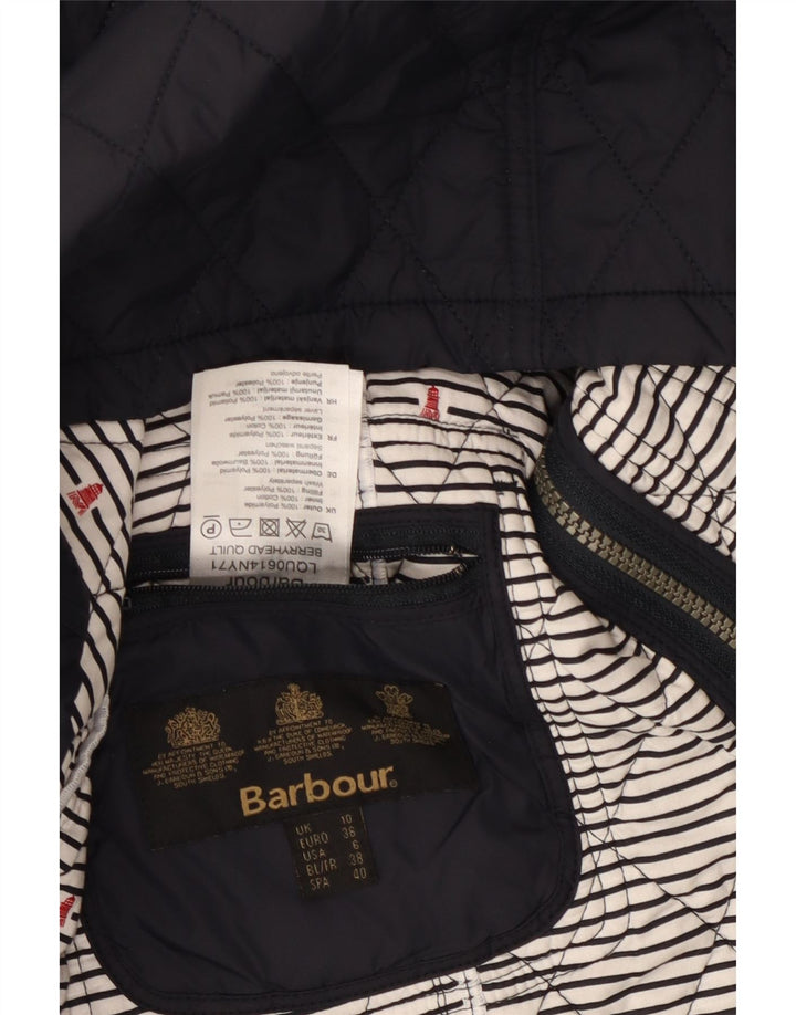 BARBOUR Ženska prošivena jakna UK 10 Mala tamnoplava poliamid