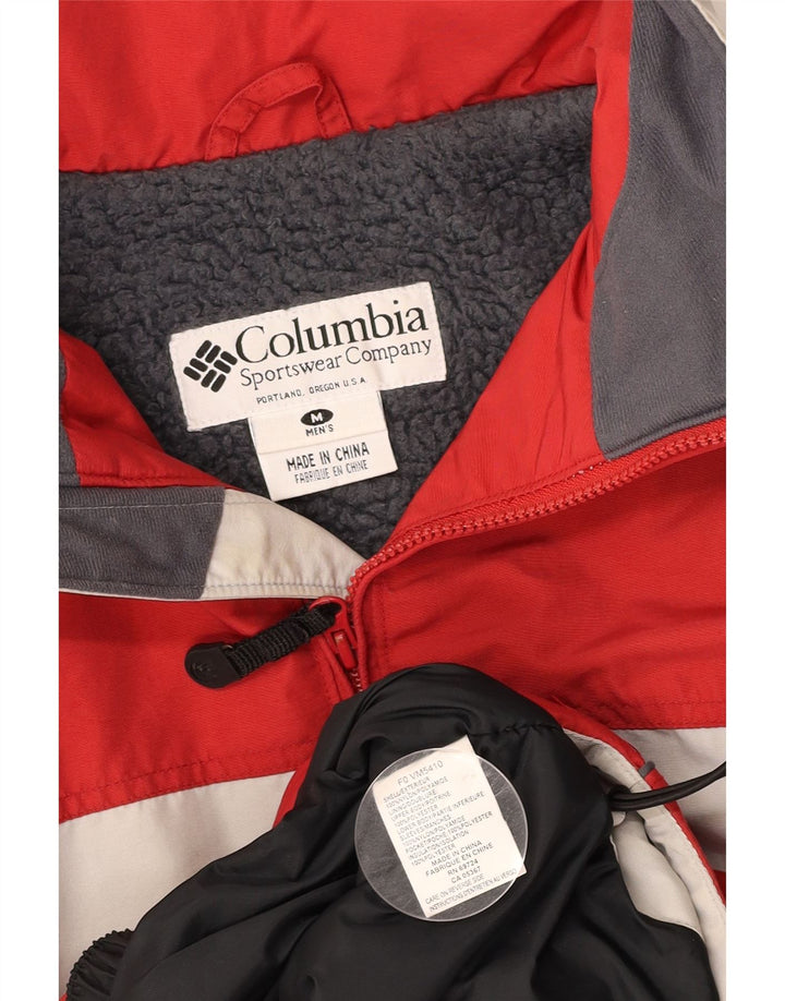 COLUMBIA muška vjetrovka jakna UK 38 srednje crvene boje najlon
