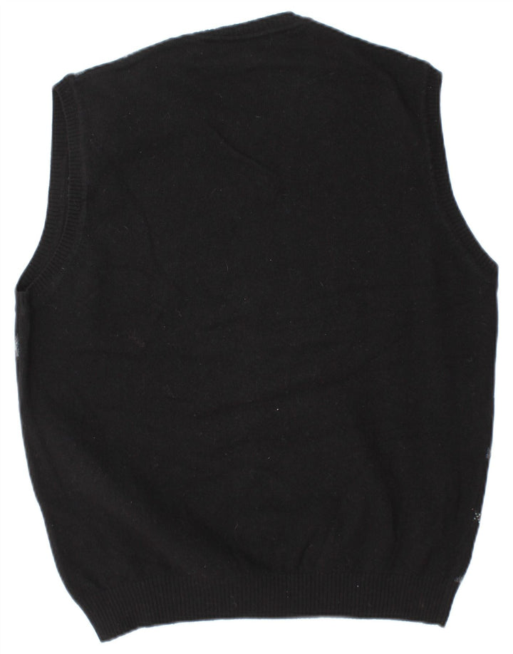 Burberry muški prsluk bez rukava srednji crni argyle/dijamantna vuna