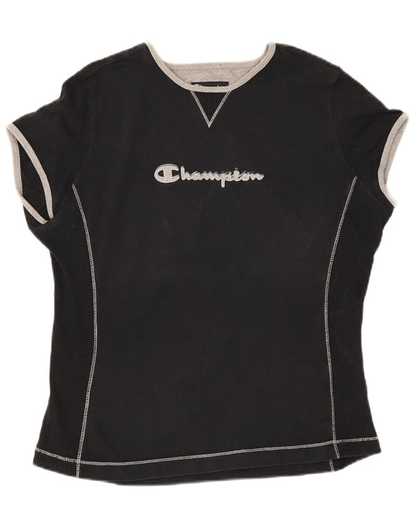 Champion ženska majica kratkih rukava s grafičkim motivima UK 18 XL crni pamuk