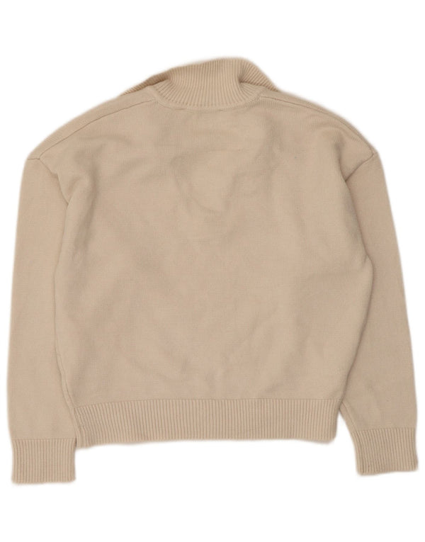 Zara ženski kratki pulover s polo izrezom UK 14 Srednje bež