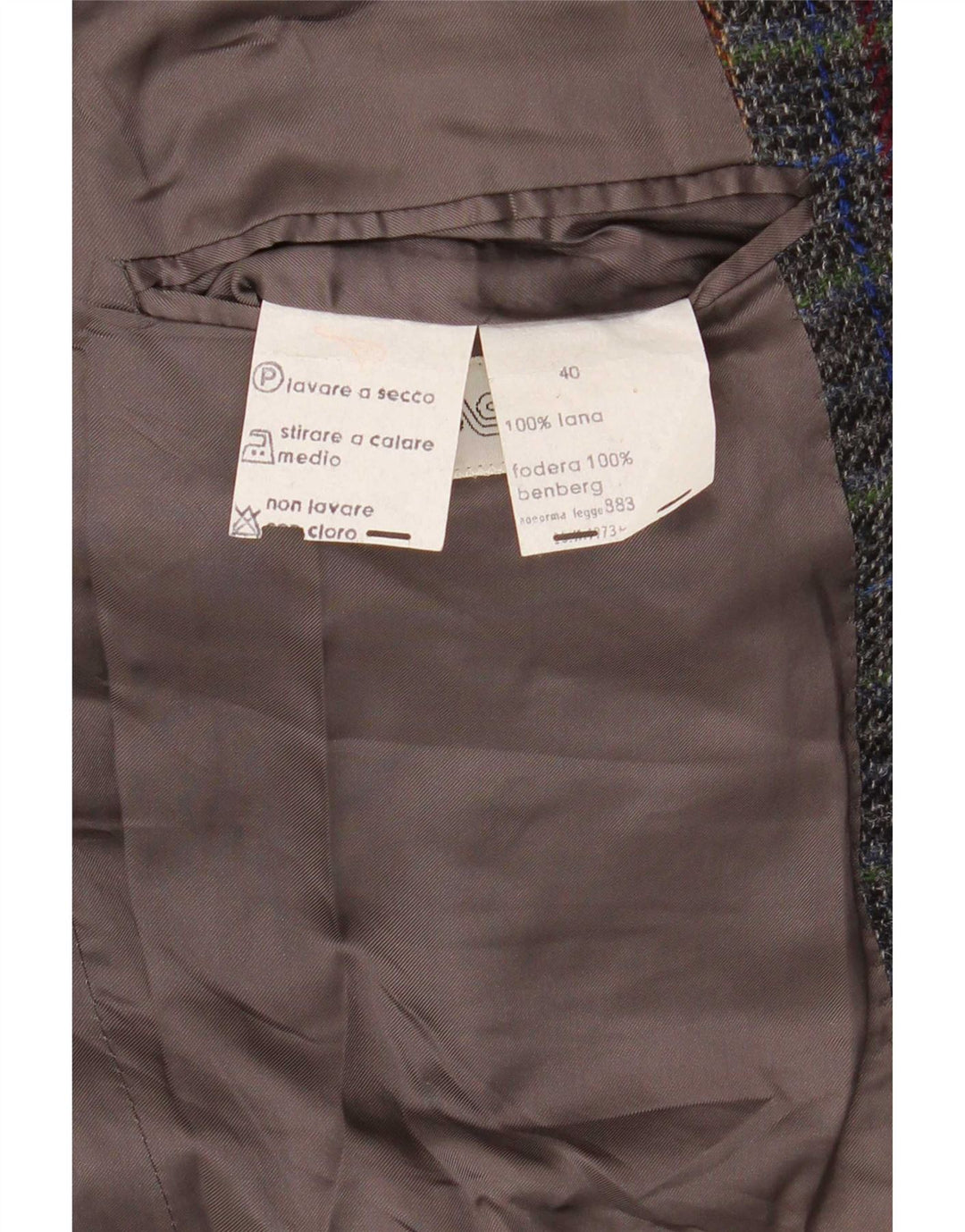 Vintage muški sako sa 2 gumba UK 40 Veliki sivi karirani vuneni