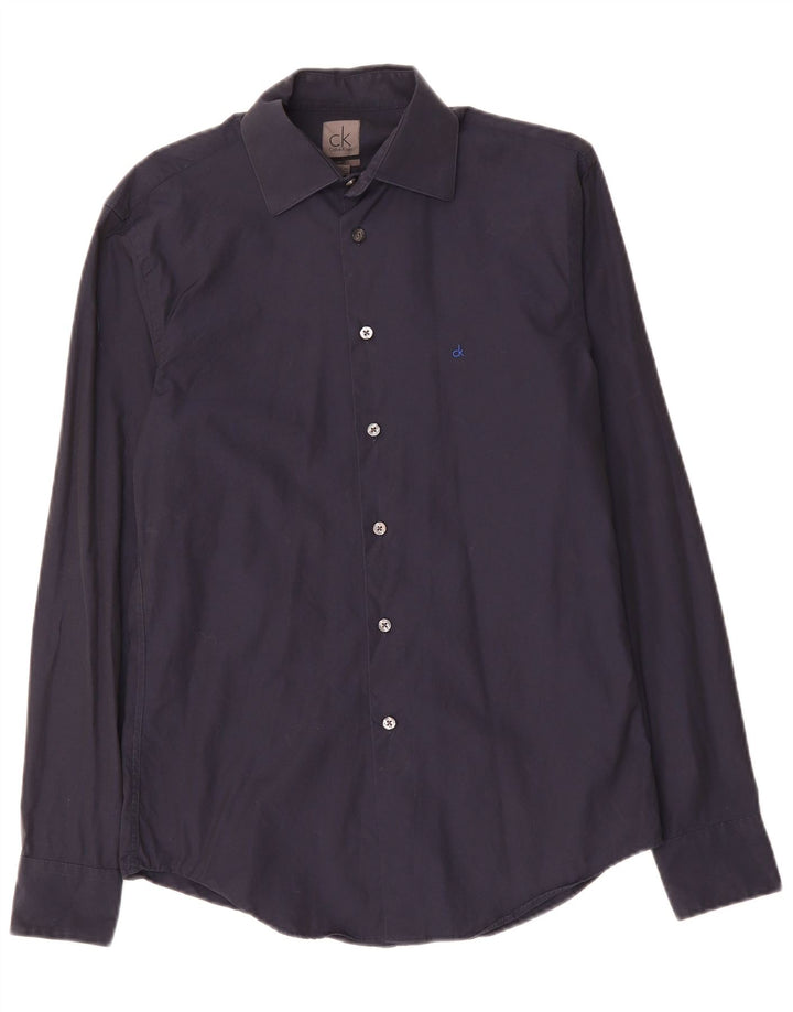 CALVIN KLEIN Muška uska košulja Mala tamnoplava pamuk