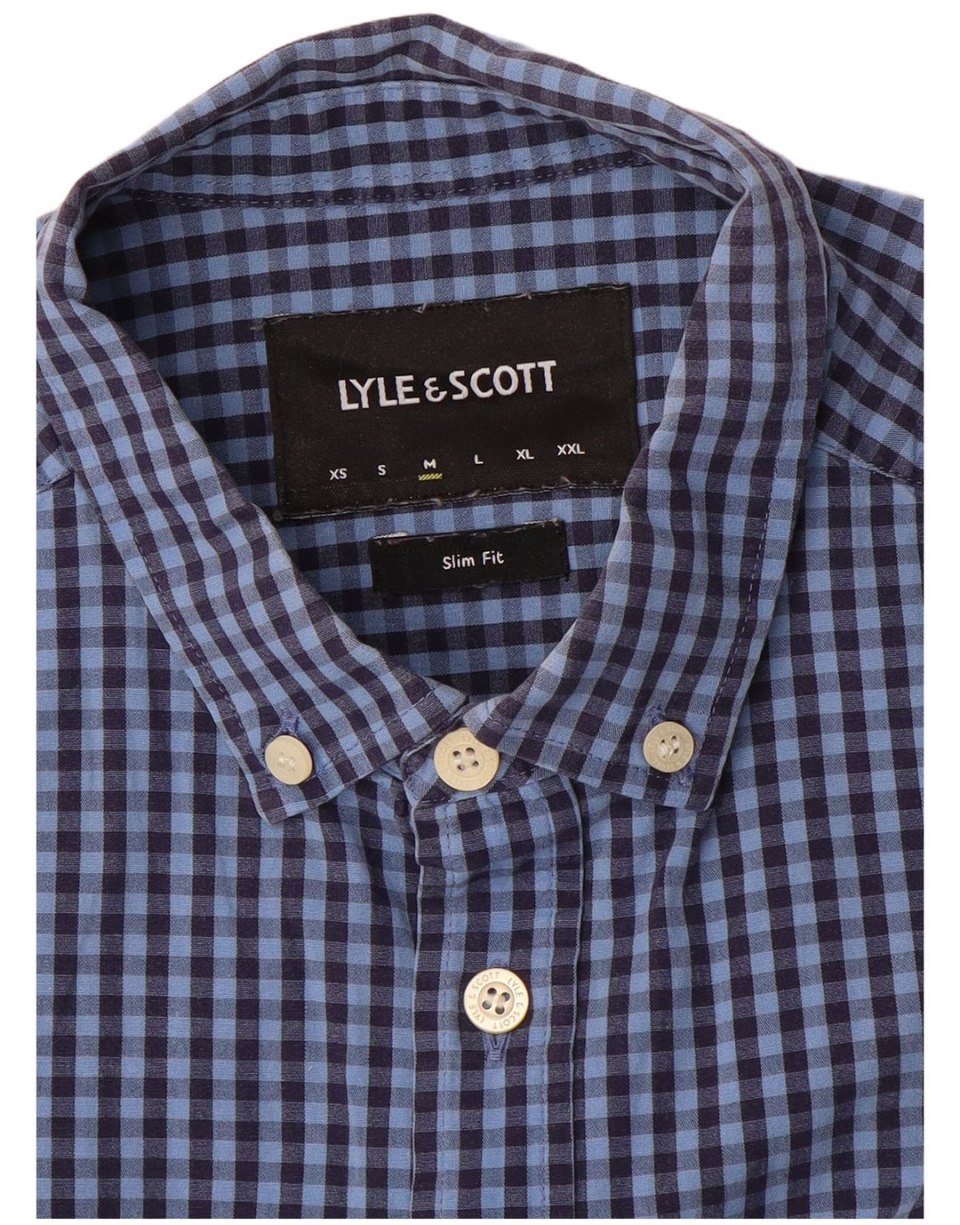 Lyle & Scott muška uska košulja srednje plave boje gingham