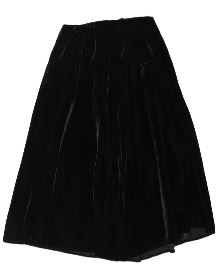 VINTAGE ženska široka suknja visokog struka od baršuna IT 44 srednje veličine W28 crna