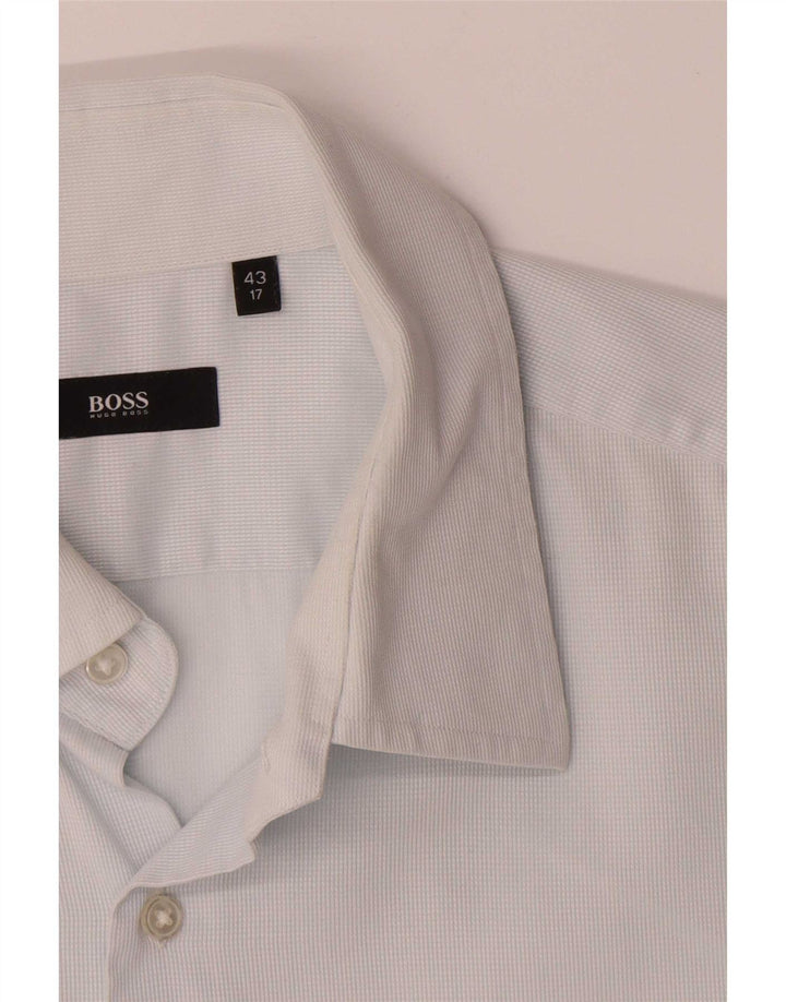 Muška košulja Hugo Boss, veličina 43 17 XL, plavi karirani pamuk