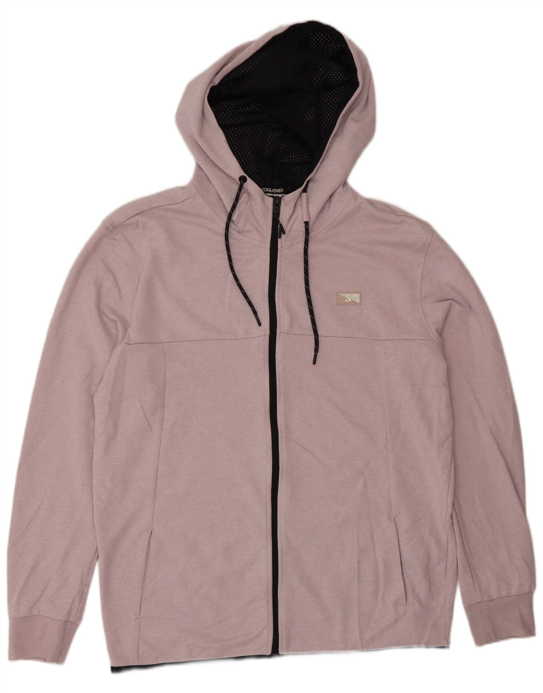 Jack & Jones muški pulover s kapuljačom na patentni zatvarač veliki ružičasti poliester
