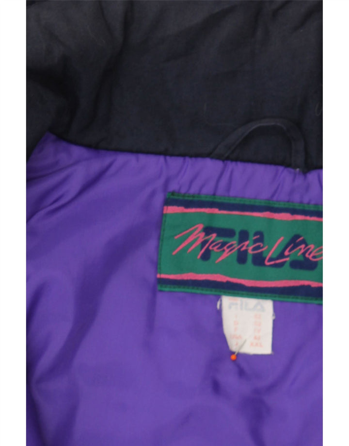 FILA Mens Hooded Windbreaker Jacket UK 42 XL Navy Blue Polyester Vintage Fila and Second-Hand Fila from Messina Hembry 