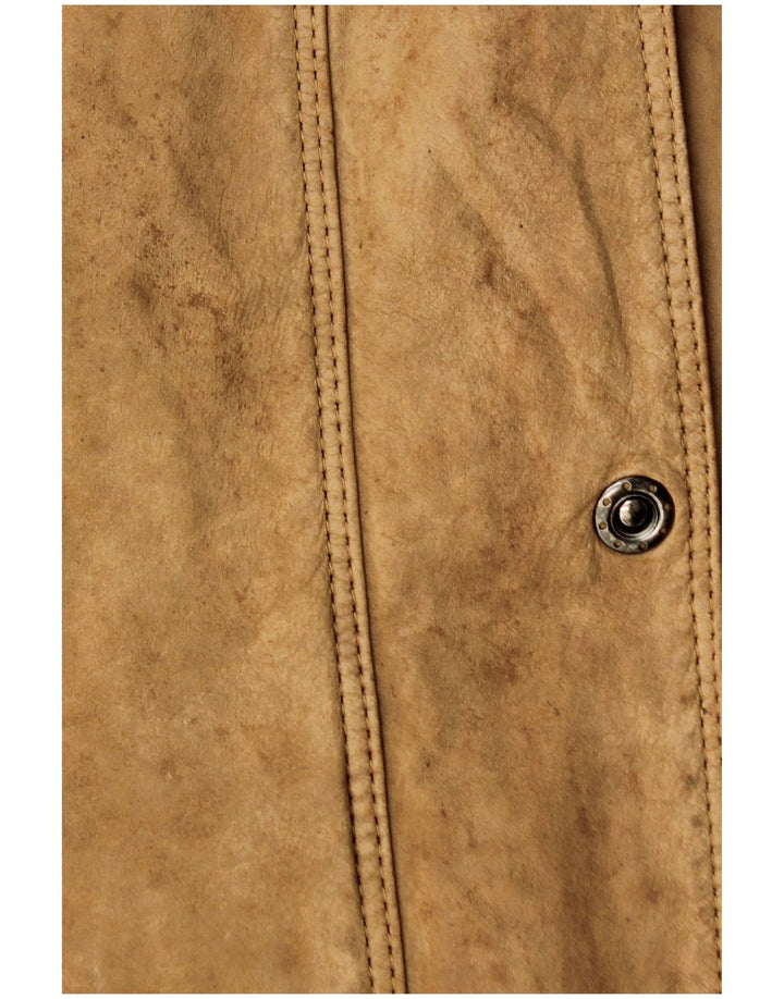 Vintage ženska prevelika kožna jakna IT 46 Large Beige Leather
