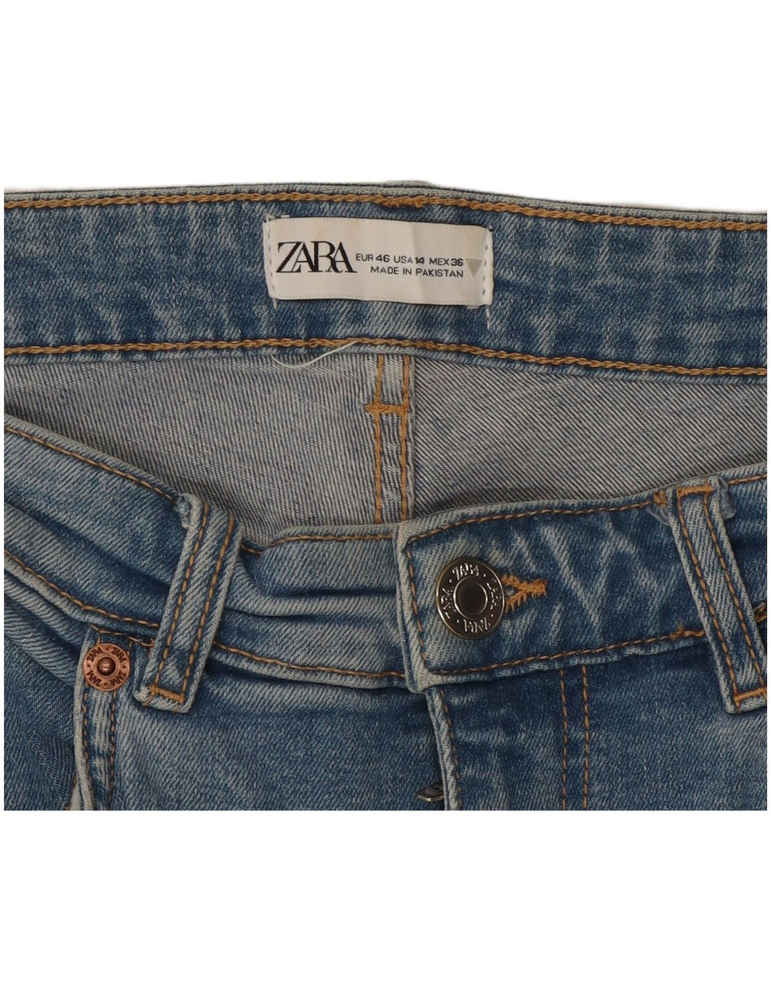 Zara ženske crop bootcut traperice EU 46 XL W36 L25 plave