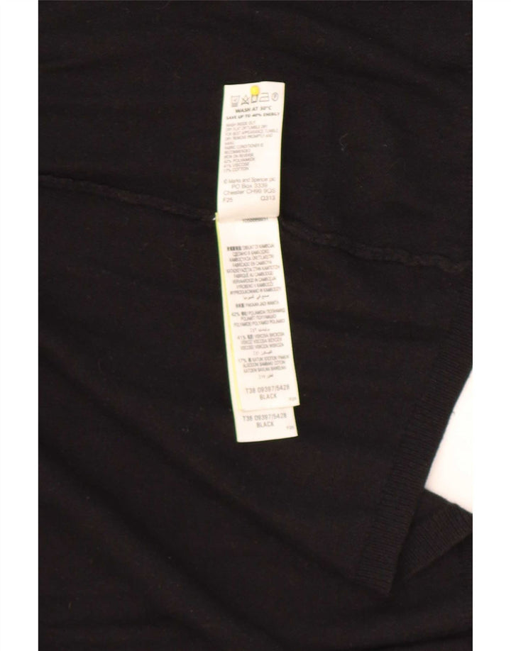 Marks & Spencer ženski otvoreni kardigan pulover UK 12 srednji crni poliamid