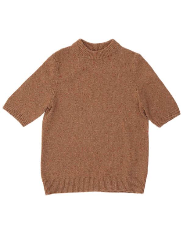 Cos ženski džemper kratkih rukava s brodskim izrezom UK 10 Small Brown Flecked
