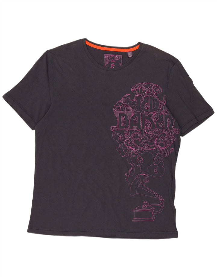 Ted Baker Muška grafička majica kratkih rukava Veličina 5 XL tamnoplavi pamuk