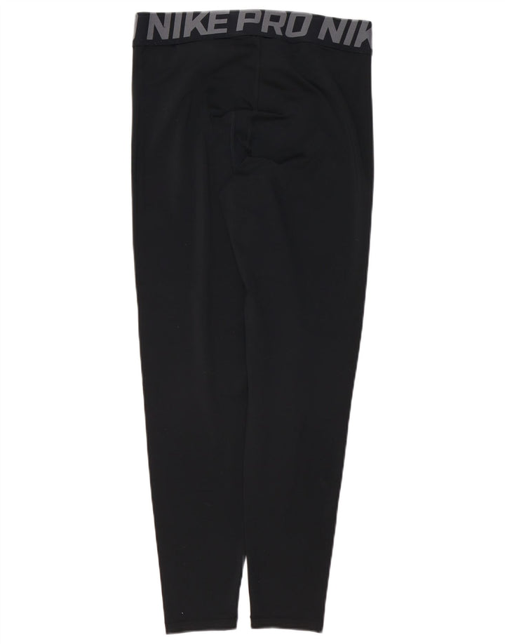 NIKE Ženske Dri Fit grafičke tajice UK 12 Srednje crni poliester