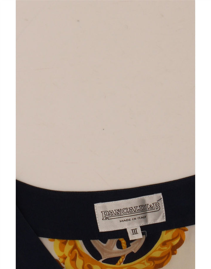 Pancaldi & B gornji dio ženske bluze s apstraktnim uzorkom UK 12 srednje bijele boje