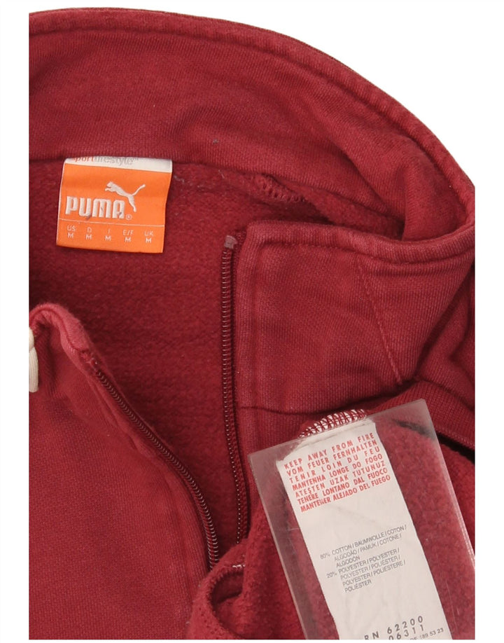 Puma muška dukserica s izrezom na patentni zatvarač Srednji bordo pamuk