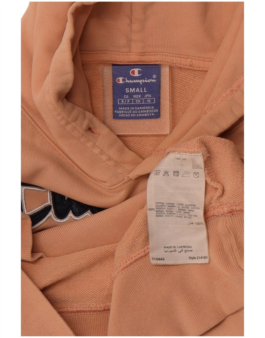 CHAMPION Muška majica s kapuljačom s kapuljačom, mali ružičasti pamuk