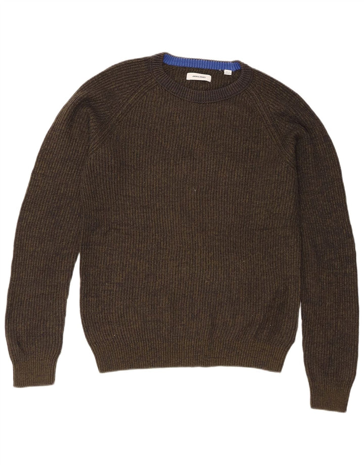 Jack & Jones, muški džemper s okruglim izrezom, srednje zelene boje s mrljama