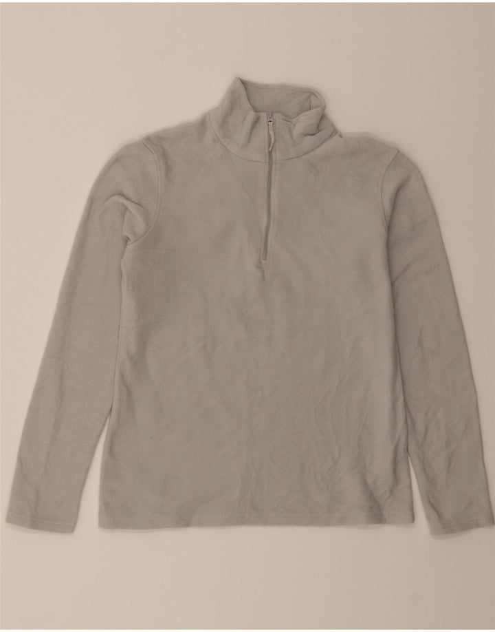 MOUNTAIN WAREHOUSE Womens Zip Neck Fleece Jumper UK 12 Medium Grey Vintage Mountain Warehouse and Second-Hand Mountain Warehouse from Messina Hembry 