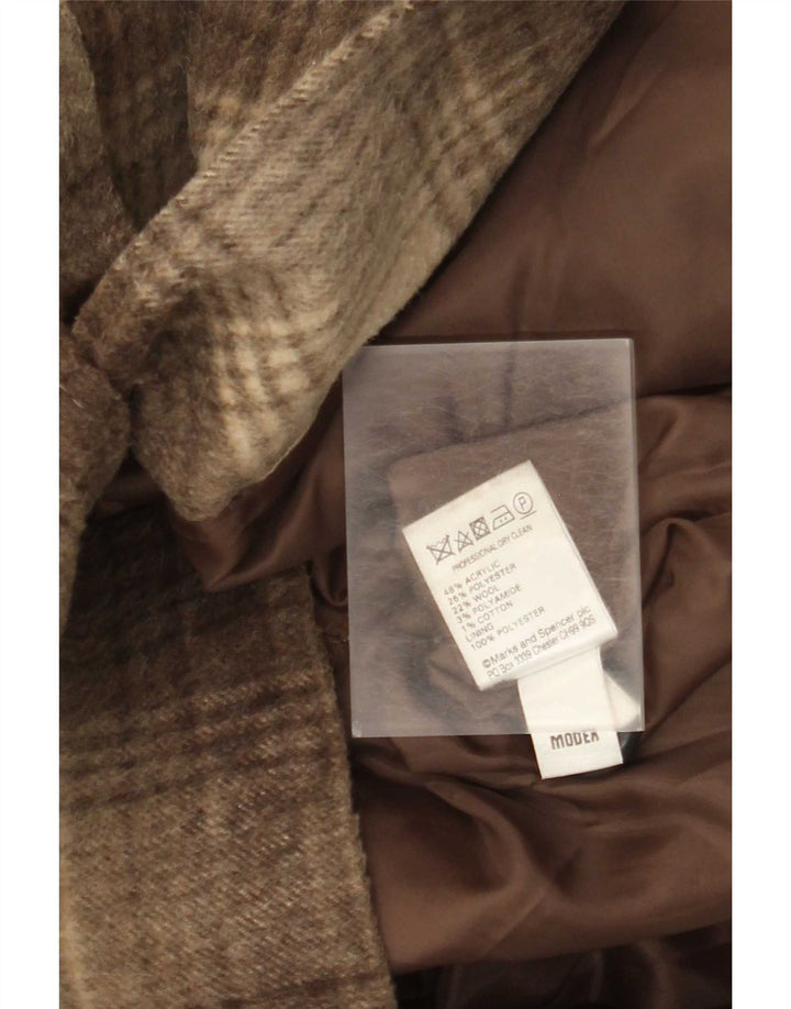 Marks & Spencer ženski kaput UK 18 XL smeđi karirani akril